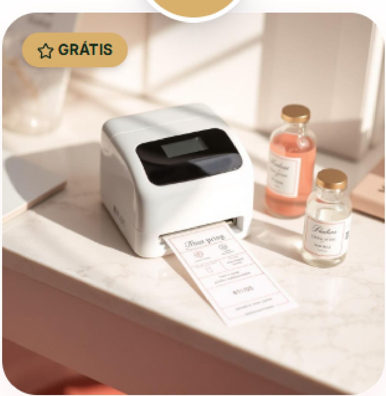 Mini impresora de etiquetas + plantillas listas